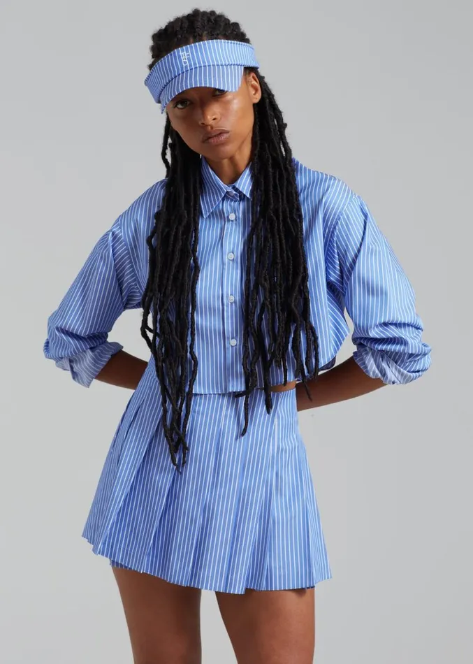 The Frankie Shop Venus Pleated Skirt 8211 White Stripe Women Clothing