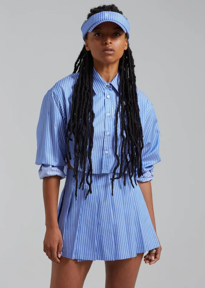 The Frankie Shop Venus Pleated Skirt 8211 White Stripe Women Clothing