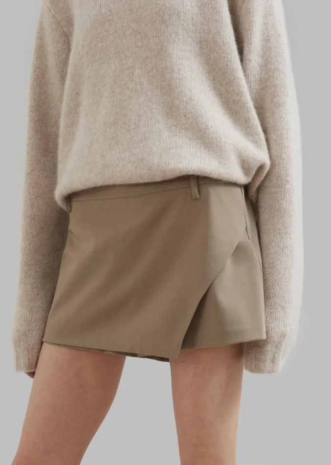 The Frankie Shop Verona Mini Skort 8211 Mocha Women Bottoms