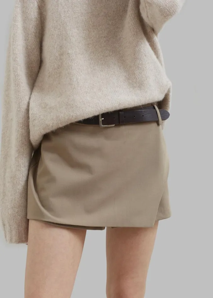 The Frankie Shop Verona Mini Skort 8211 Mocha Women Bottoms