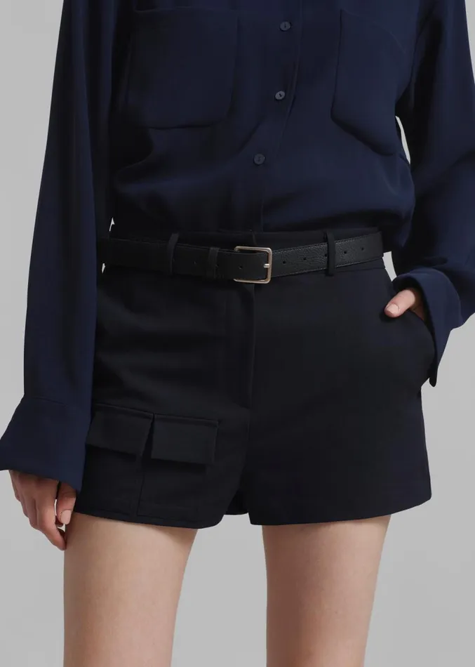 The Frankie Shop Wendy Mini Shorts 8211 Navy Women Clothing