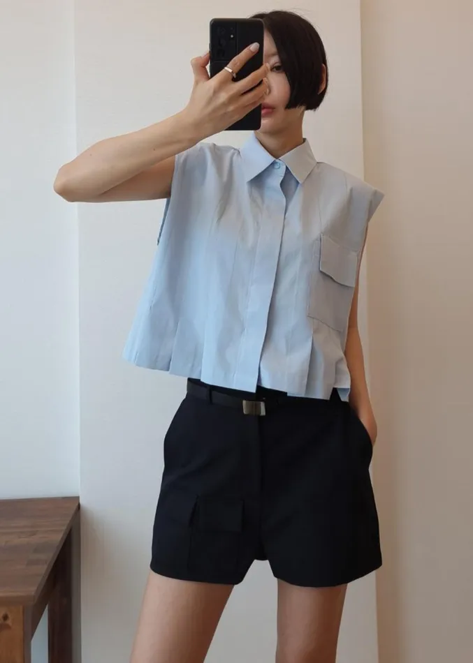 The Frankie Shop Wendy Mini Shorts 8211 Navy Women Clothing