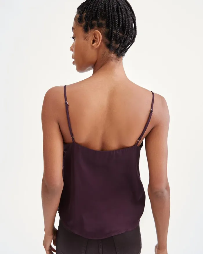 Tops Women 7 For All Mankind Button Front Cami In Wine
