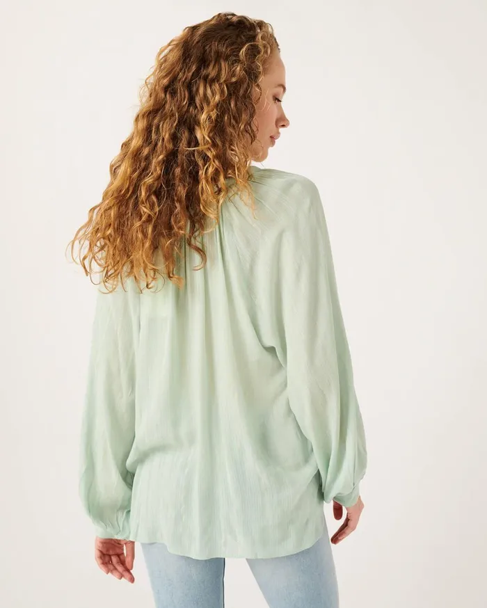 Tops Women 7 For All Mankind Deep VNeck Raglan Blouse In Celadon