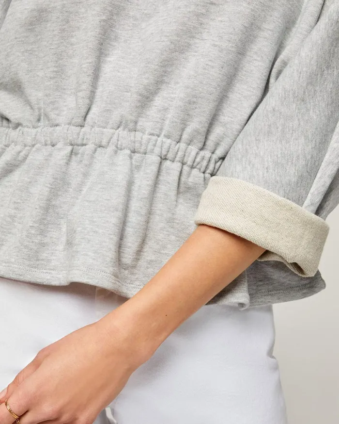 Tops Women 7 For All Mankind Dolman Sleeve Peplum Sweater In Heather Grey