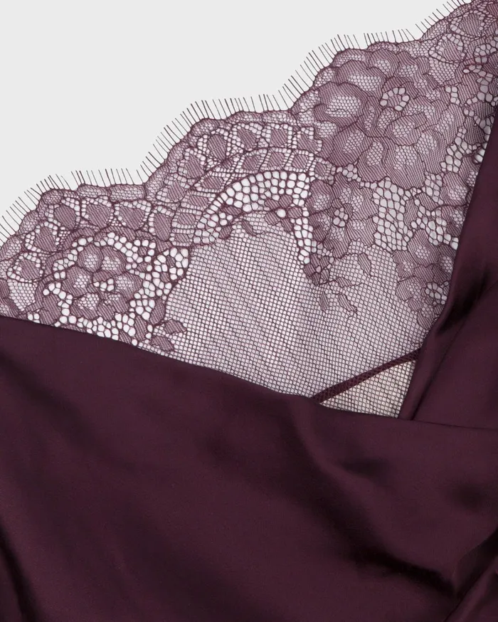 Tops Women 7 For All Mankind Lace Cowl Neck Cami In Wine