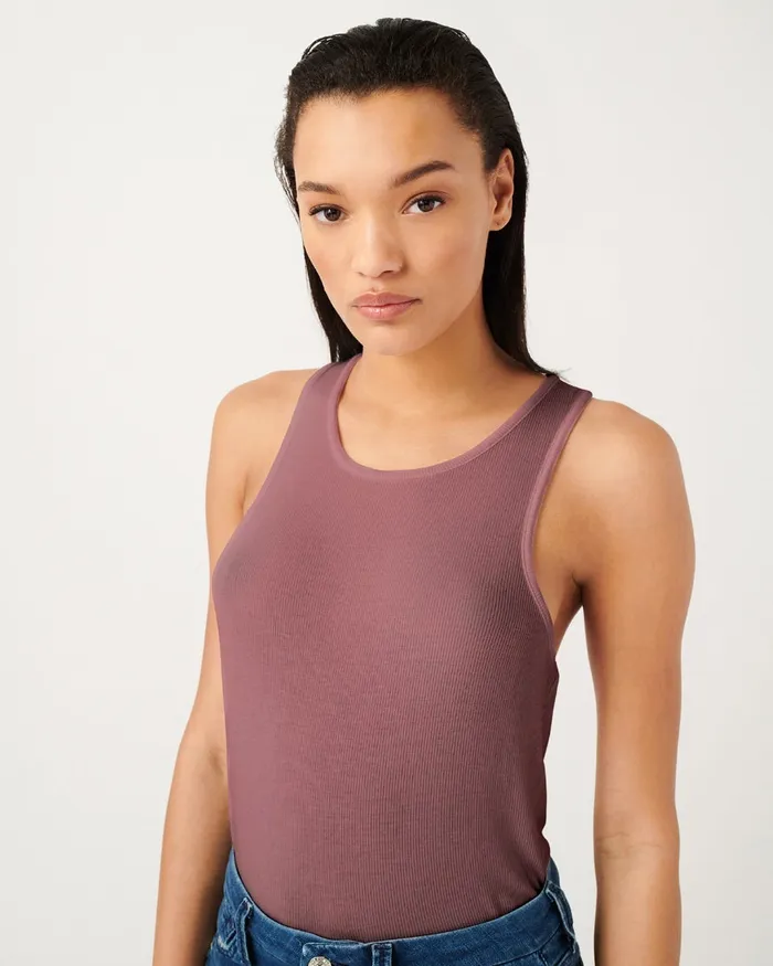 Tops Women 7 For All Mankind Racer Back Tank In Berry
