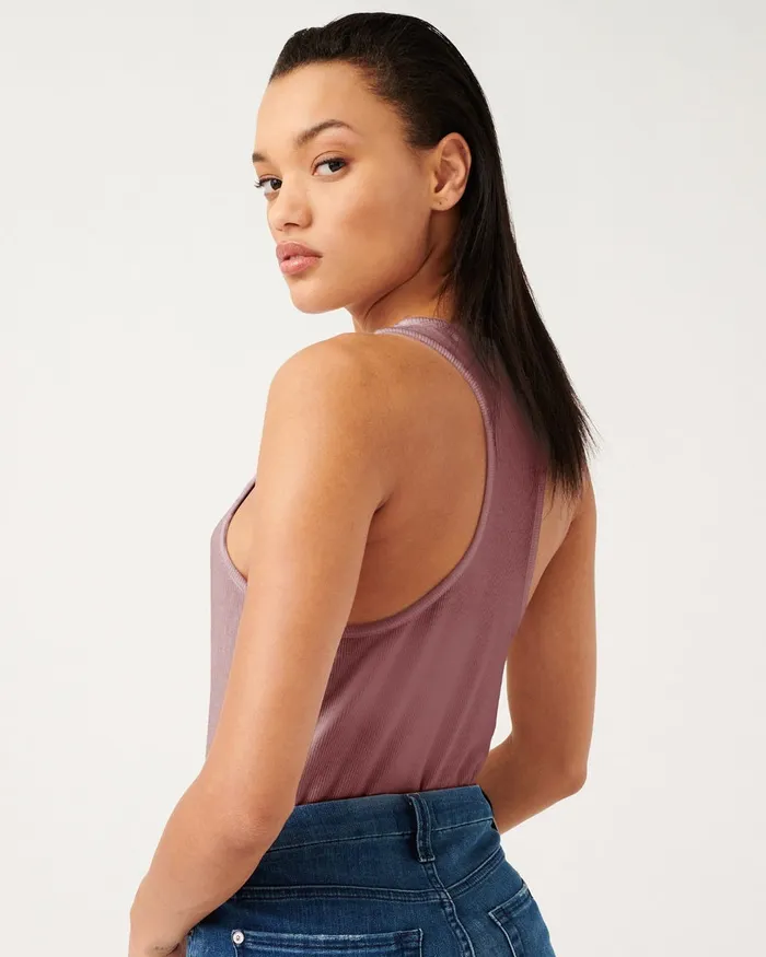 Tops Women 7 For All Mankind Racer Back Tank In Berry