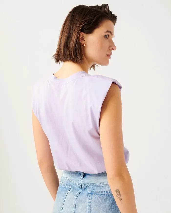 Tops Women 7 For All Mankind Shoulder Pad Tee In Light Violet