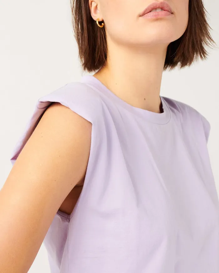Tops Women 7 For All Mankind Shoulder Pad Tee In Light Violet