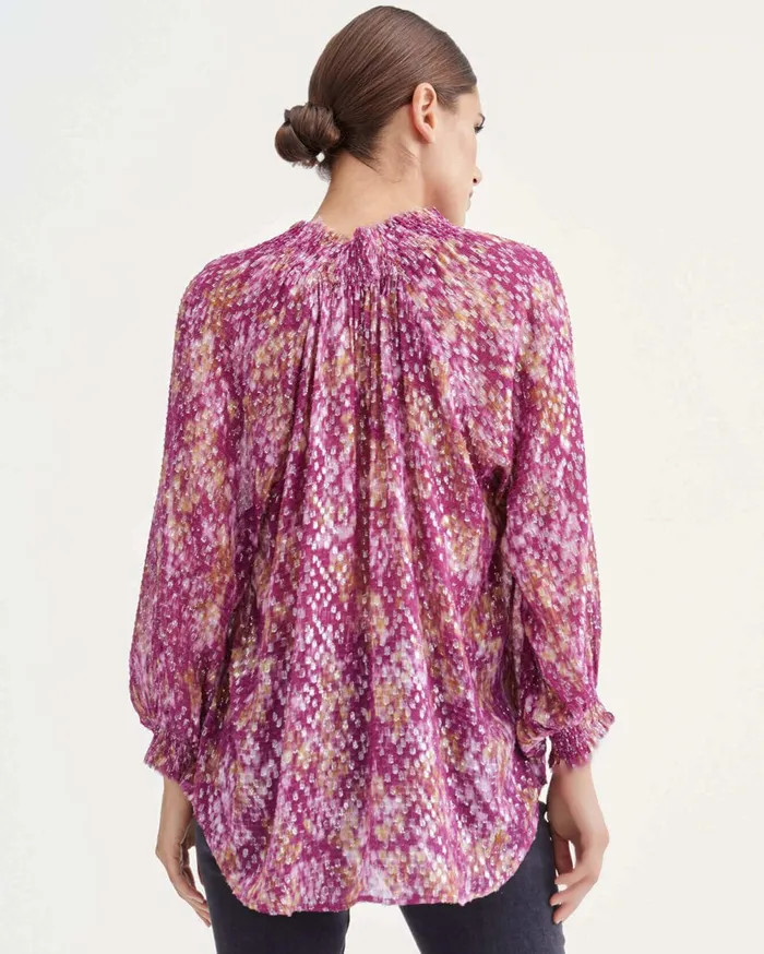 Tops Women 7 For All Mankind Smock Drop Neck Top In Wine Berry