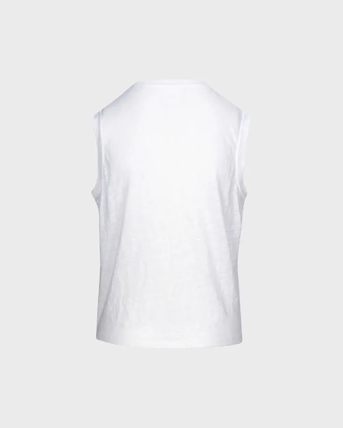 Tops Women 7 For All Mankind Welt Pocket Muscle Tee In Optic White