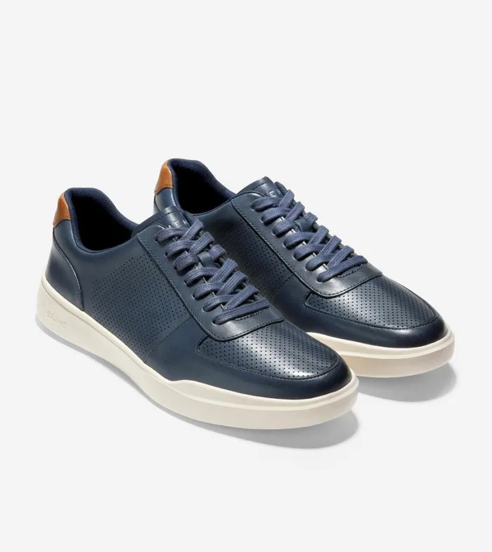 Trainers Men Cole Haan Grand Crosscourt Modern Tennis Trainer Peacoat Perforated British Tan Trainers Men Cole Haan Grand Crosscourt Modern Tennis Trainer Peacoat Perforated British Tan
