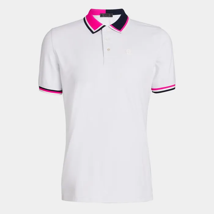 Two Tone Banded Sleeve Tech Piqu Polo Snow Men GFORE Tops