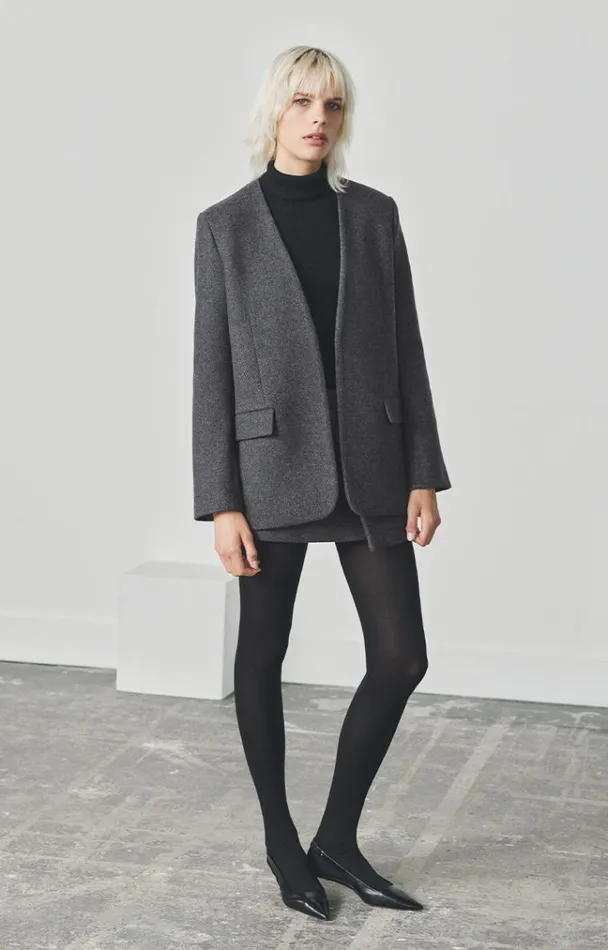 Vanessa Bruno Coats and Jackets Women Acia Jacket Anthracite Vanessa Bruno Coats and Jackets Women Acia Jacket Anthracite
