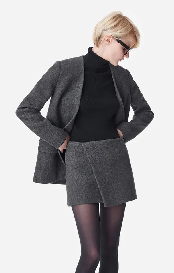 Vanessa Bruno Coats and Jackets Women Acia Jacket Anthracite Vanessa Bruno Coats and Jackets Women Acia Jacket Anthracite