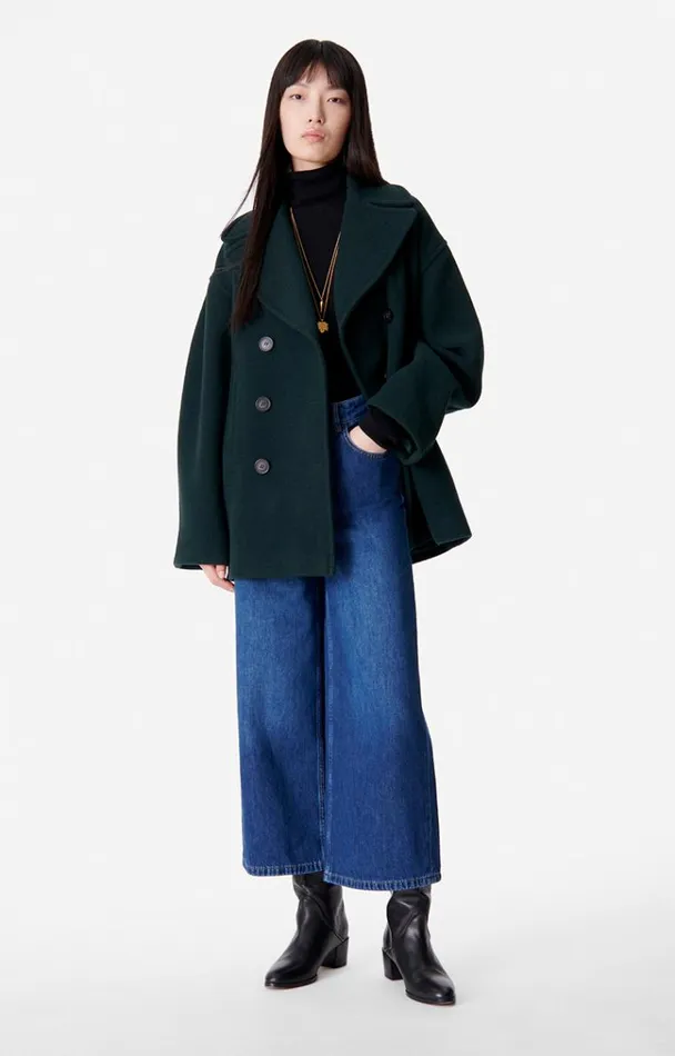 Vanessa Bruno Coats and Jackets Women Berlin Coat Vert Sapin Vanessa Bruno Coats and Jackets Women Berlin Coat Vert Sapin