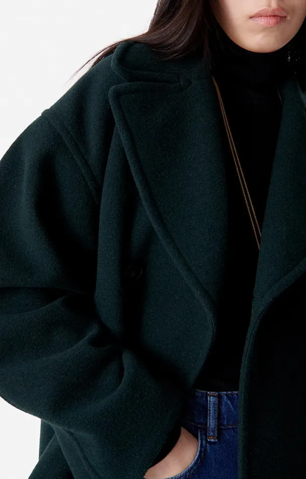 Vanessa Bruno Coats and Jackets Women Berlin Coat Vert Sapin Vanessa Bruno Coats and Jackets Women Berlin Coat Vert Sapin