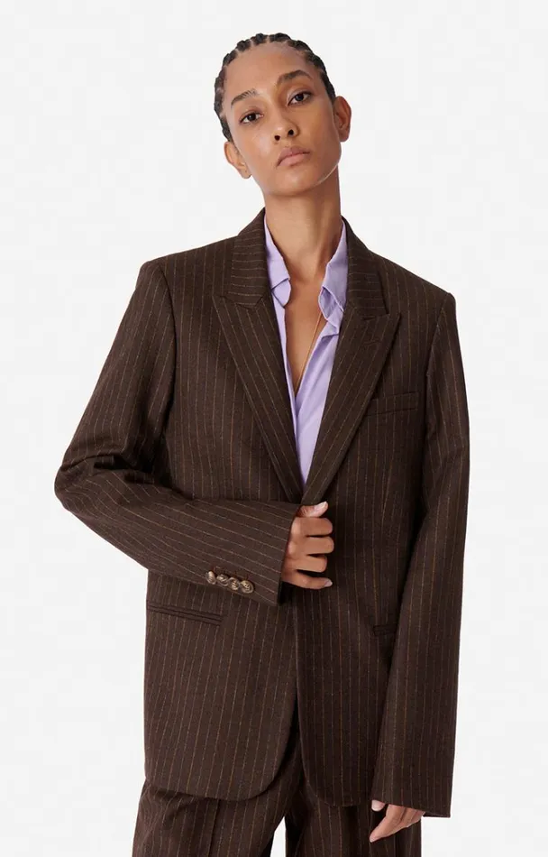 Vanessa Bruno Coats and Jackets Women Biguine Jacket Cacao Vanessa Bruno Coats and Jackets Women Biguine Jacket Cacao
