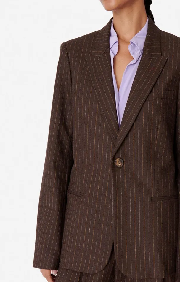 Vanessa Bruno Coats and Jackets Women Biguine Jacket Cacao Vanessa Bruno Coats and Jackets Women Biguine Jacket Cacao