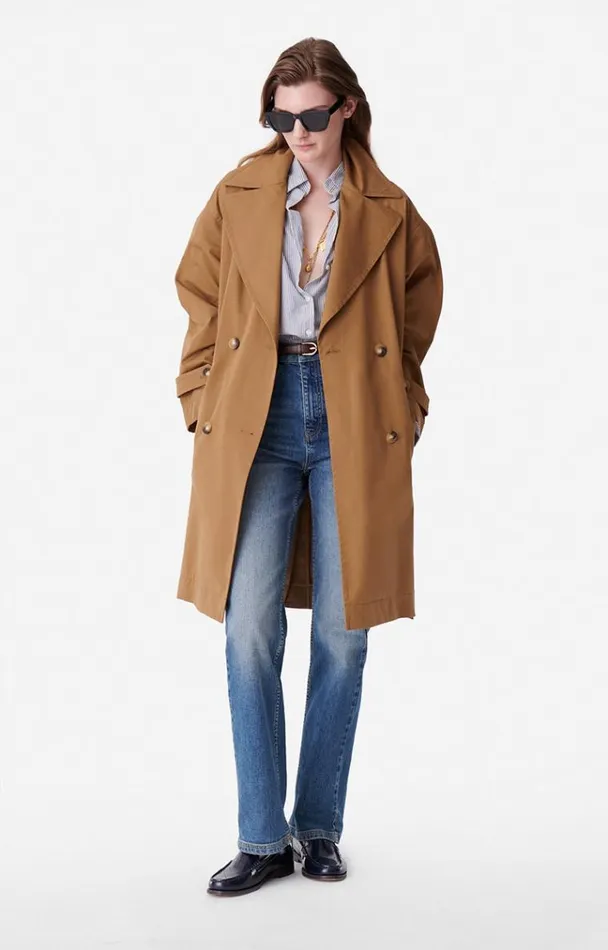 Vanessa Bruno Coats and Jackets Women Cecil Trench Coat Biscuit
