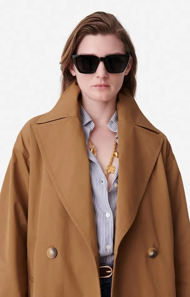 Vanessa Bruno Coats and Jackets Women Cecil Trench Coat Biscuit Vanessa Bruno Coats and Jackets Women Cecil Trench Coat Biscuit