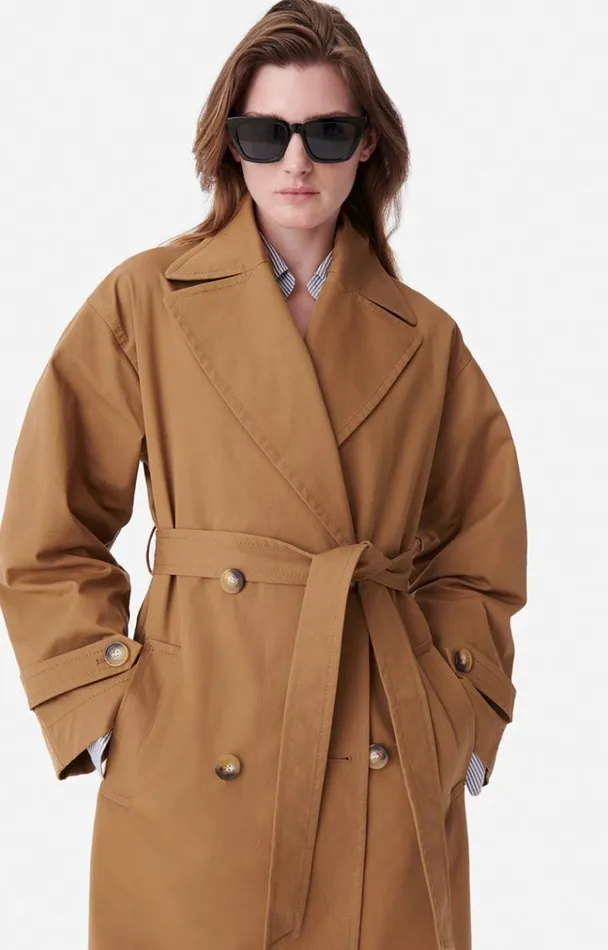 Vanessa Bruno Coats and Jackets Women Cecil Trench Coat Biscuit Vanessa Bruno Coats and Jackets Women Cecil Trench Coat Biscuit