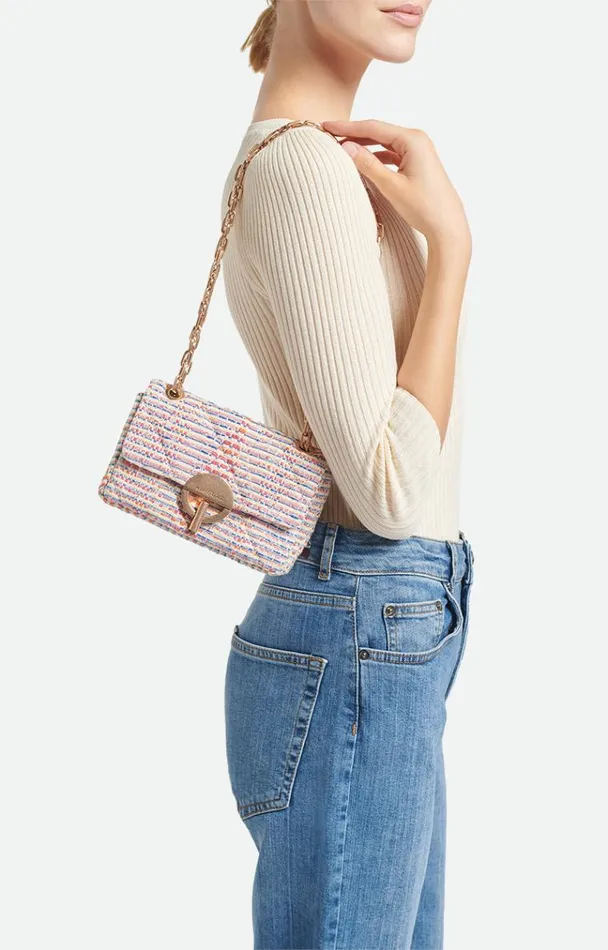 Vanessa Bruno Crossbody Bags Women Cotton Blend Nano Moon Bag Multicolore Vanessa Bruno Crossbody Bags Women Cotton Blend Nano Moon Bag Multicolore