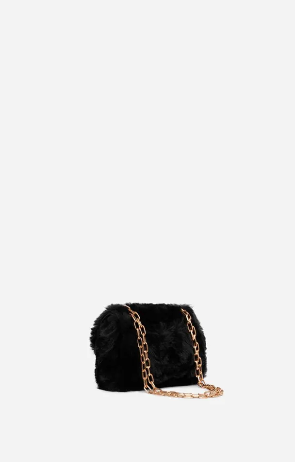 Vanessa Bruno Crossbody Bags Women Faux Fur Nano Moon Bag Noir Vanessa Bruno Crossbody Bags Women Faux Fur Nano Moon Bag Noir