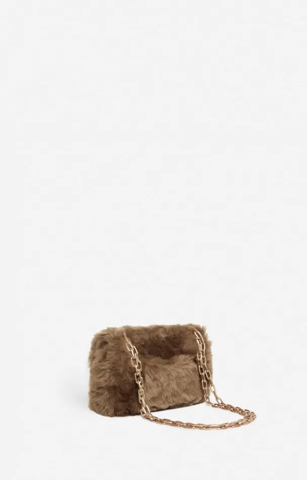 Vanessa Bruno Crossbody Bags Women Faux Fur Nano Moon Bag Taupe Vanessa Bruno Crossbody Bags Women Faux Fur Nano Moon Bag Taupe