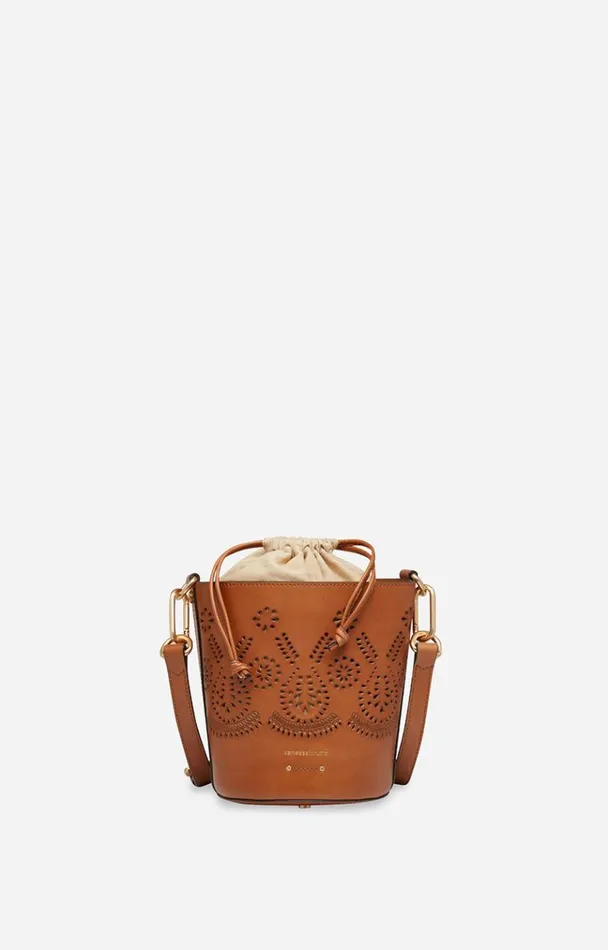 Vanessa Bruno Crossbody Bags Women Holly Mini Bucket Bag Cognac