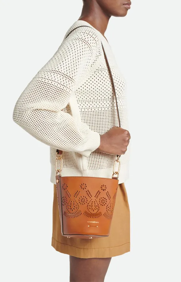Vanessa Bruno Crossbody Bags Women Holly Mini Bucket Bag Cognac Vanessa Bruno Crossbody Bags Women Holly Mini Bucket Bag Cognac