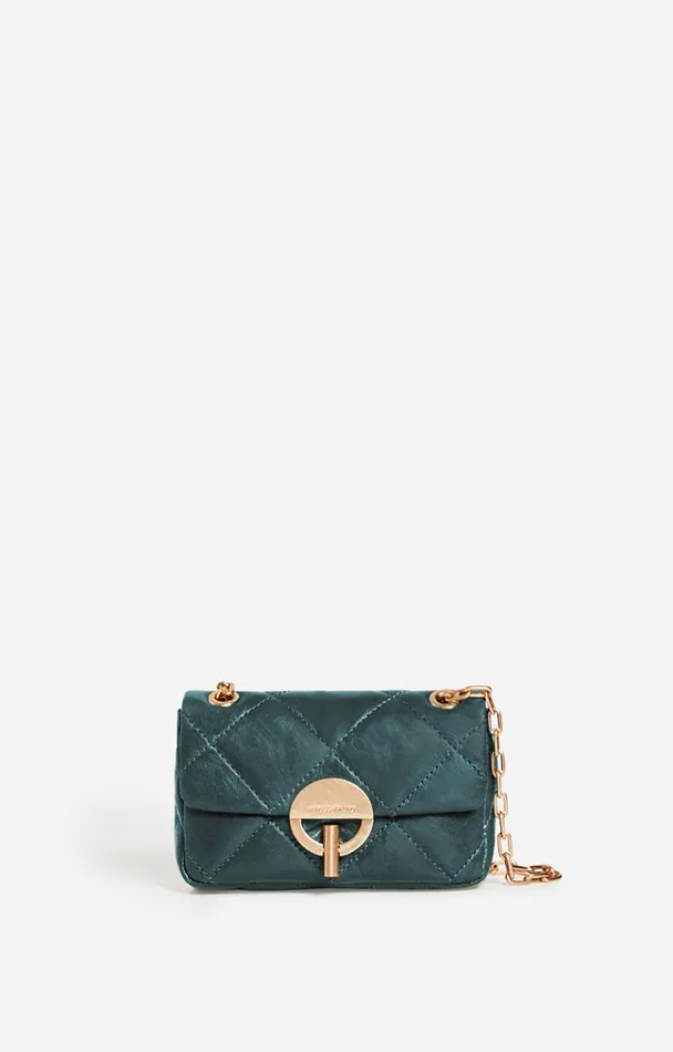 Vanessa Bruno Crossbody Bags Women Leather Nano Moon Bag Vert Bouteille