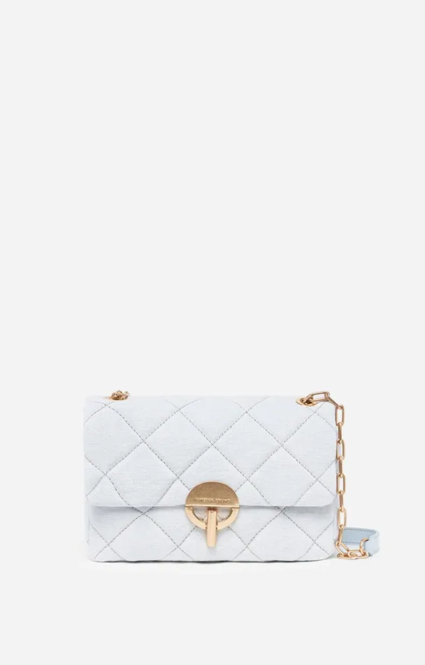 Vanessa Bruno Crossbody Bags Women Linen Moon Bag Aqua