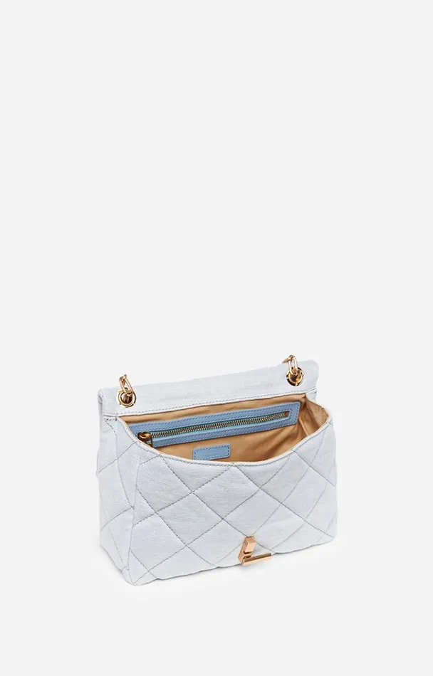 Vanessa Bruno Crossbody Bags Women Linen Moon Bag Aqua Vanessa Bruno Crossbody Bags Women Linen Moon Bag Aqua