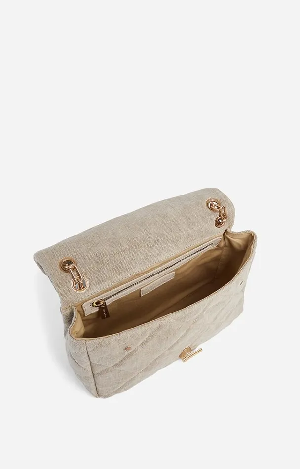 Vanessa Bruno Crossbody Bags Women Linen Moon Bag Sable Vanessa Bruno Crossbody Bags Women Linen Moon Bag Sable