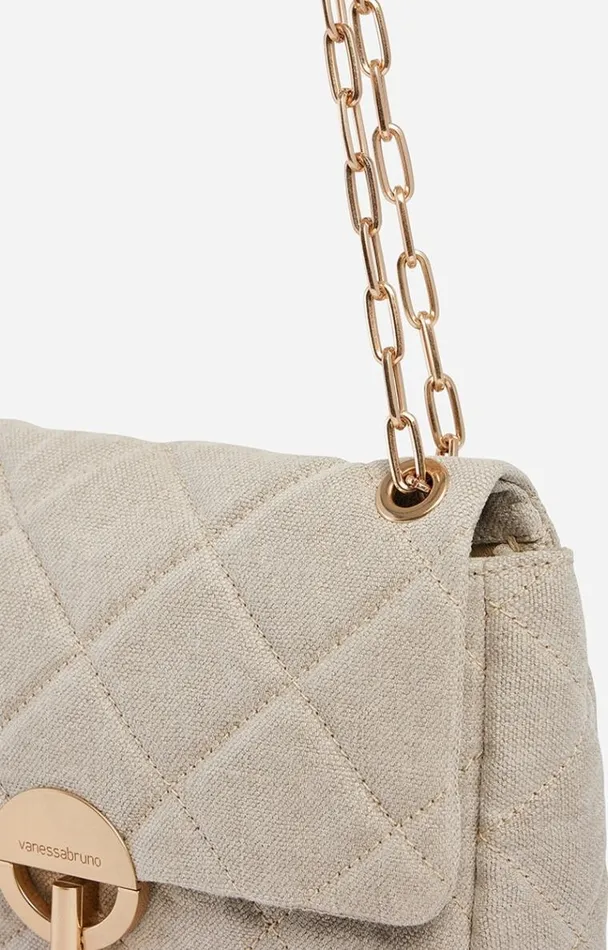 Vanessa Bruno Crossbody Bags Women Linen Moon Bag Sable Vanessa Bruno Crossbody Bags Women Linen Moon Bag Sable