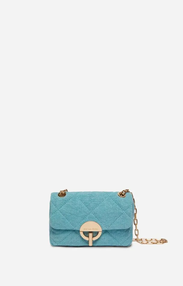 Vanessa Bruno Crossbody Bags Women Linen Nano Moon Bag Azur