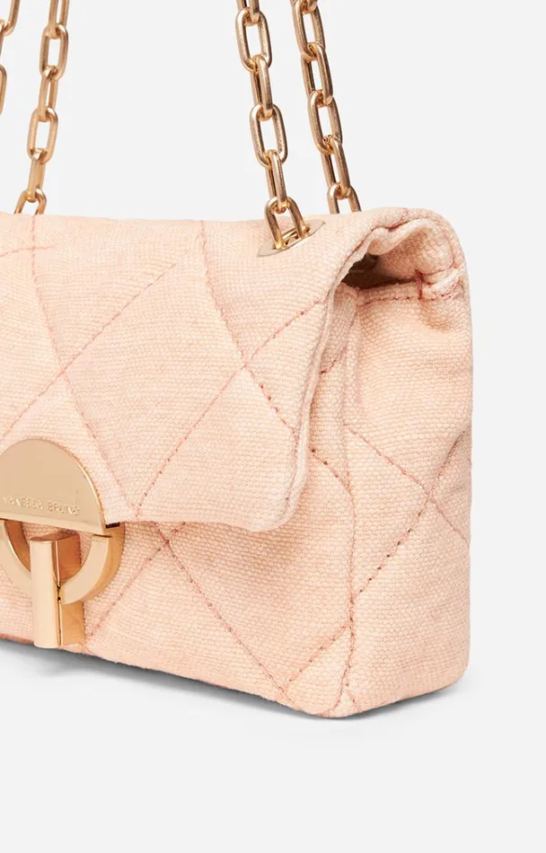 Vanessa Bruno Crossbody Bags Women Linen Nano Moon Bag Pu00e9tale Vanessa Bruno Crossbody Bags Women Linen Nano Moon Bag Pu00e9tale