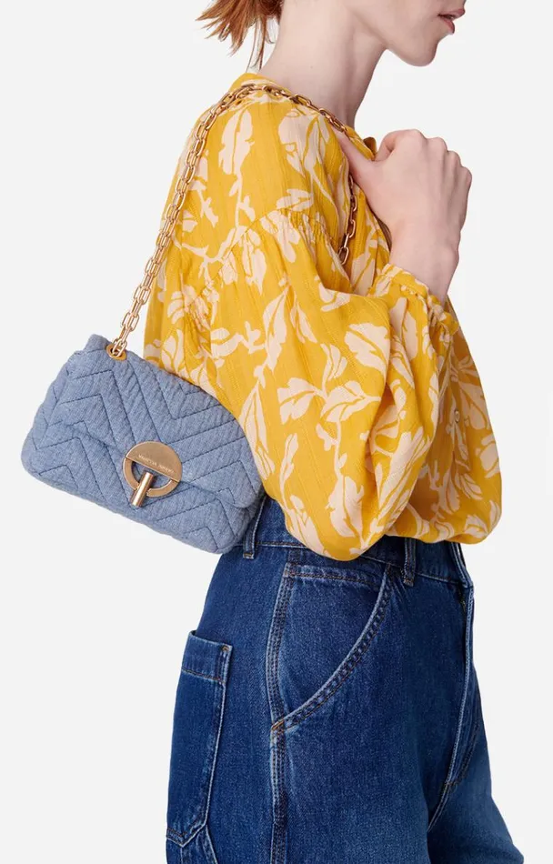 Vanessa Bruno Crossbody Bags Women Nano Moon Bag In Cotton Chambray Vanessa Bruno Crossbody Bags Women Nano Moon Bag In Cotton Chambray