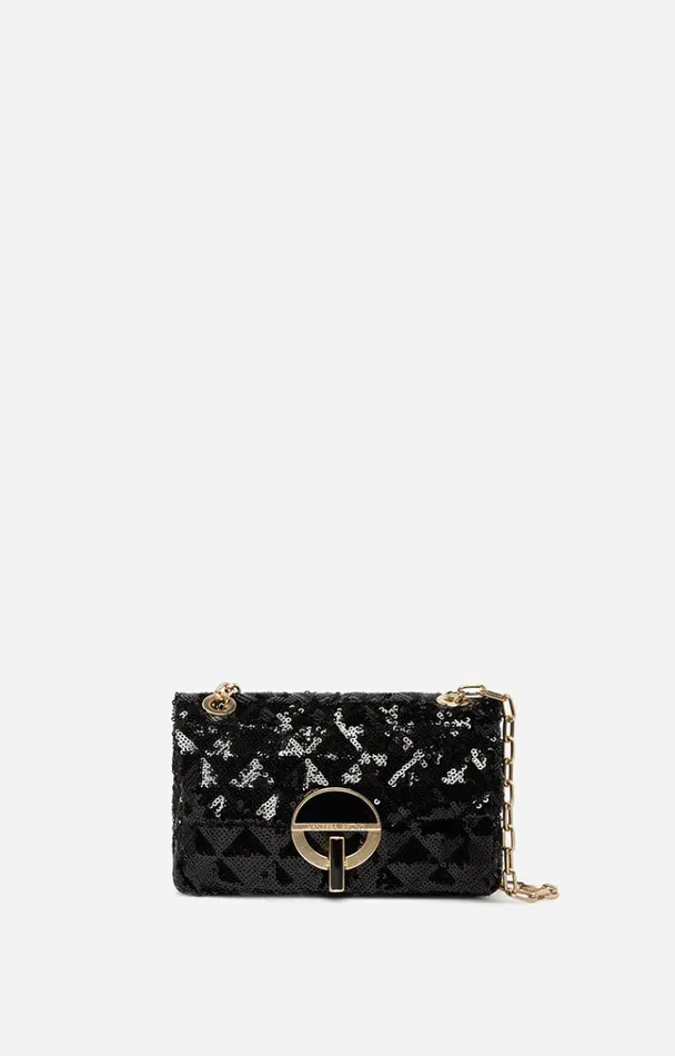 Vanessa Bruno Crossbody Bags Women Sequined Nano Moon Bag Noir