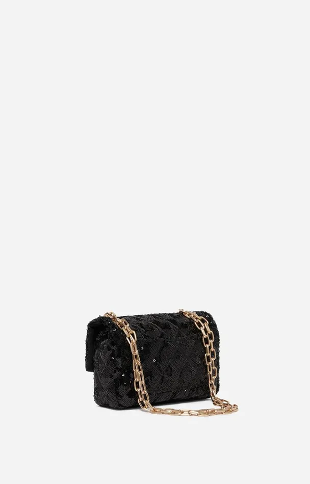 Vanessa Bruno Crossbody Bags Women Sequined Nano Moon Bag Noir Vanessa Bruno Crossbody Bags Women Sequined Nano Moon Bag Noir