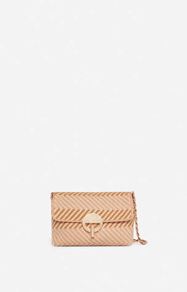 Vanessa Bruno Crossbody Bags Women Small Leather And Cotton Moon Bag Multicobiscuit