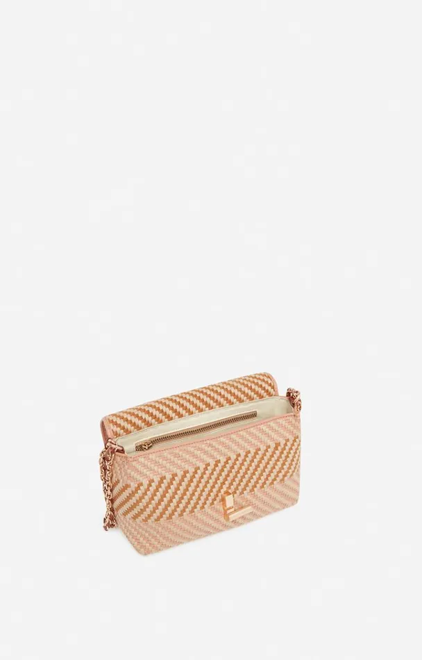 Vanessa Bruno Crossbody Bags Women Small Leather And Cotton Moon Bag Multicobiscuit Vanessa Bruno Crossbody Bags Women Small Leather And Cotton Moon Bag Multicobiscuit