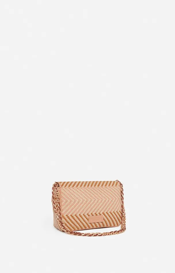 Vanessa Bruno Crossbody Bags Women Small Leather And Cotton Moon Bag Multicobiscuit Vanessa Bruno Crossbody Bags Women Small Leather And Cotton Moon Bag Multicobiscuit