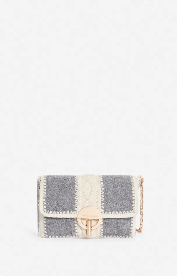 Vanessa Bruno Crossbody Bags Women Small Moon Bag In Wool And Felt Gris