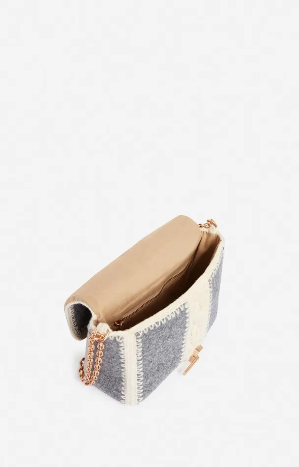 Vanessa Bruno Crossbody Bags Women Small Moon Bag In Wool And Felt Gris Vanessa Bruno Crossbody Bags Women Small Moon Bag In Wool And Felt Gris