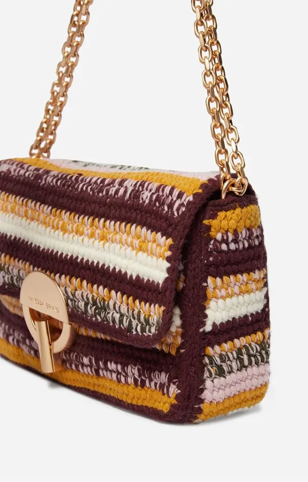 Vanessa Bruno Crossbody Bags Women Small Wool Moon Bag Multicojaune Vanessa Bruno Crossbody Bags Women Small Wool Moon Bag Multicojaune