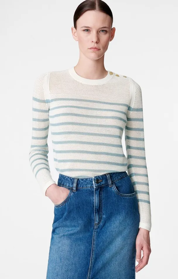 Vanessa Bruno Knitwear Women Badira Jumper Ecrubleu Vanessa Bruno Knitwear Women Badira Jumper Ecrubleu