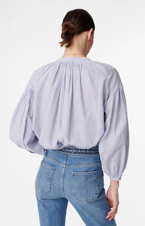Vanessa Bruno Shirts and Tops Women Nipoa Blouse Blanc Bleu Vanessa Bruno Shirts and Tops Women Nipoa Blouse Blanc Bleu